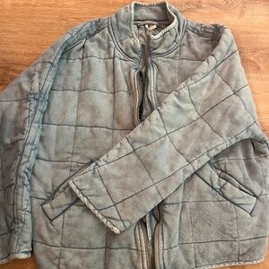 Free People Light Blue Dolman Quilted Jacket Size M